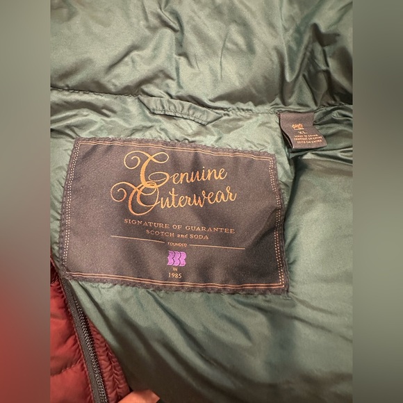 Men’s Scotch and Soda Burgundy/Navy/Forest Green Puffer Vest - XL - Picture 5 of 5